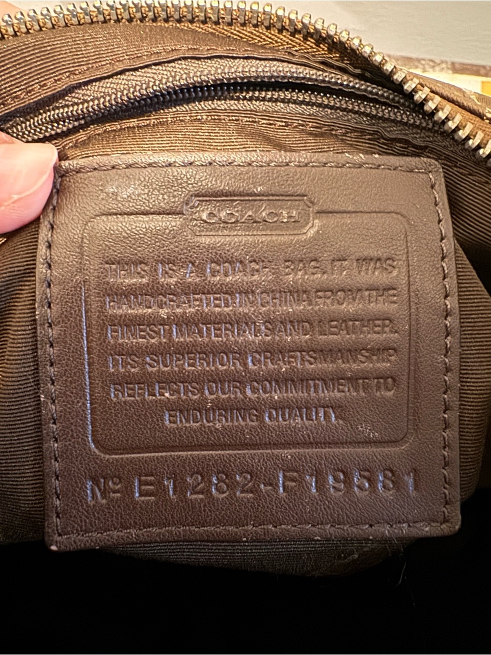 COACH Brown Signature Canvas Shoulder Bag with Buckle Accent - Picture 4 of 5